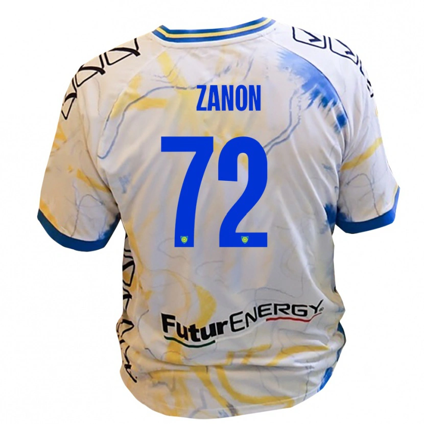 Danxen Kinderen Simone Zanon #72 Wit Geel Blauw Uitshirt Uittenue 2025/26 T-Shirt