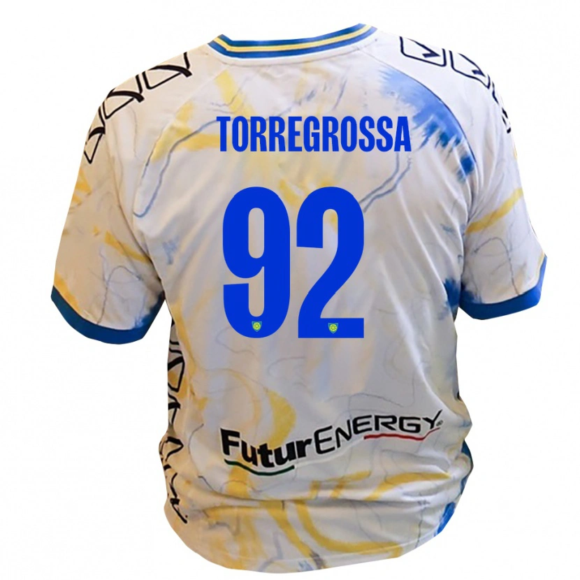 Danxen Kinderen Ernesto Torregrossa #92 Wit Geel Blauw Uitshirt Uittenue 2025/26 T-Shirt