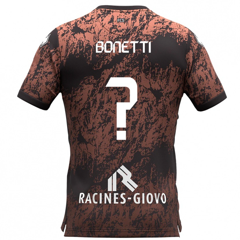 Danxen Kinderen Leonardo Bonetti #0 Bruin Zwart Uitshirt Uittenue 2025/26 T-Shirt