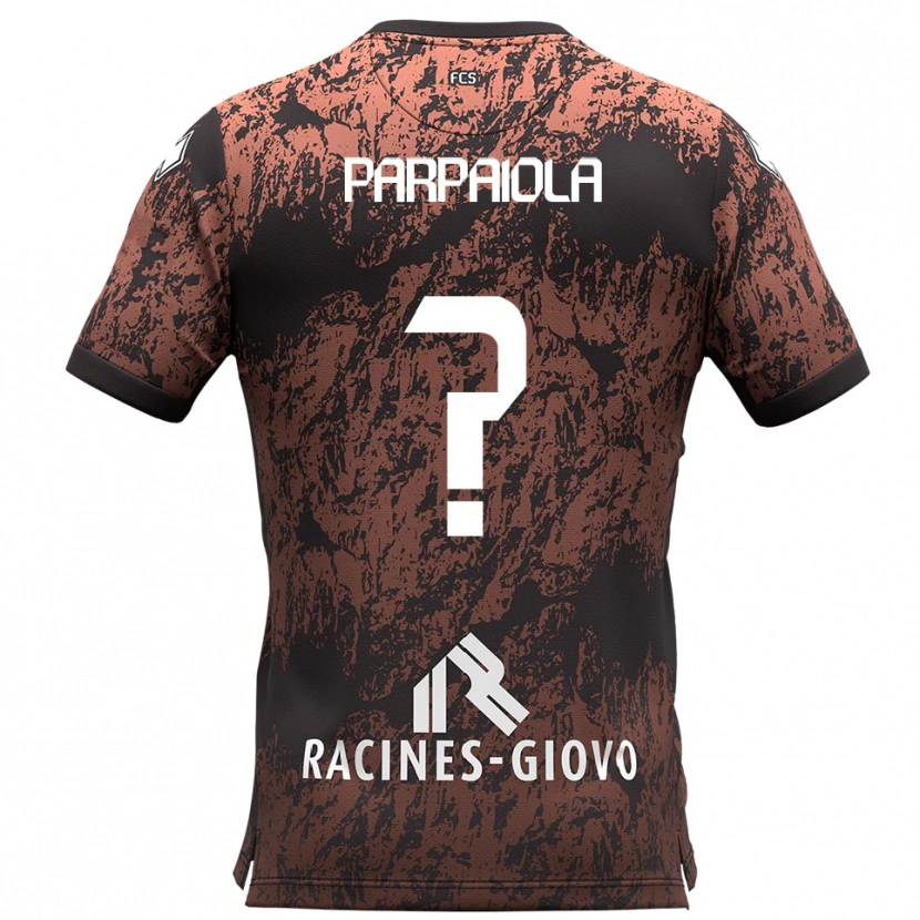 Danxen Kinderen Daniel Parpaiola #0 Bruin Zwart Uitshirt Uittenue 2025/26 T-Shirt