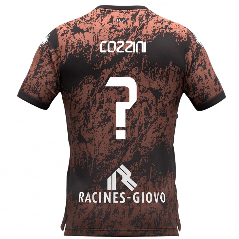 Danxen Kinderen Filippo Cozzini #0 Bruin Zwart Uitshirt Uittenue 2025/26 T-Shirt