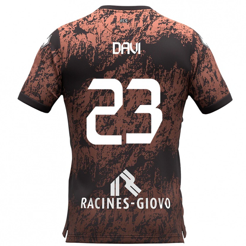 Danxen Kinderen Federico Davi #23 Bruin Zwart Uitshirt Uittenue 2025/26 T-Shirt