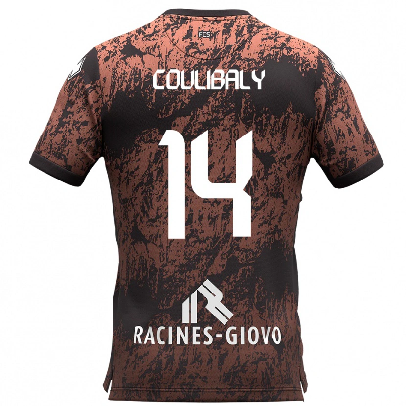 Danxen Kinderen Mamadou Coulibaly #14 Bruin Zwart Uitshirt Uittenue 2025/26 T-Shirt