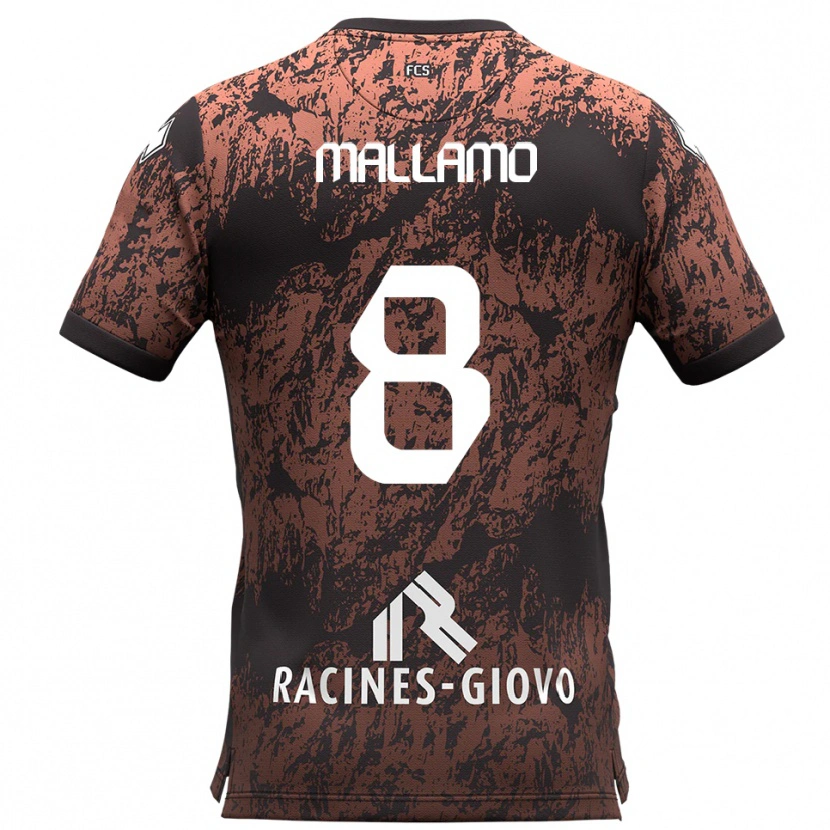 Danxen Kinderen Alessandro Mallamo #8 Bruin Zwart Uitshirt Uittenue 2025/26 T-Shirt