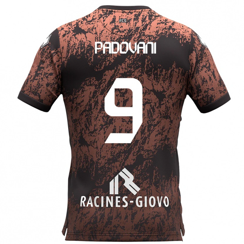 Danxen Kinderen Simone Padovani #9 Bruin Zwart Uitshirt Uittenue 2025/26 T-Shirt