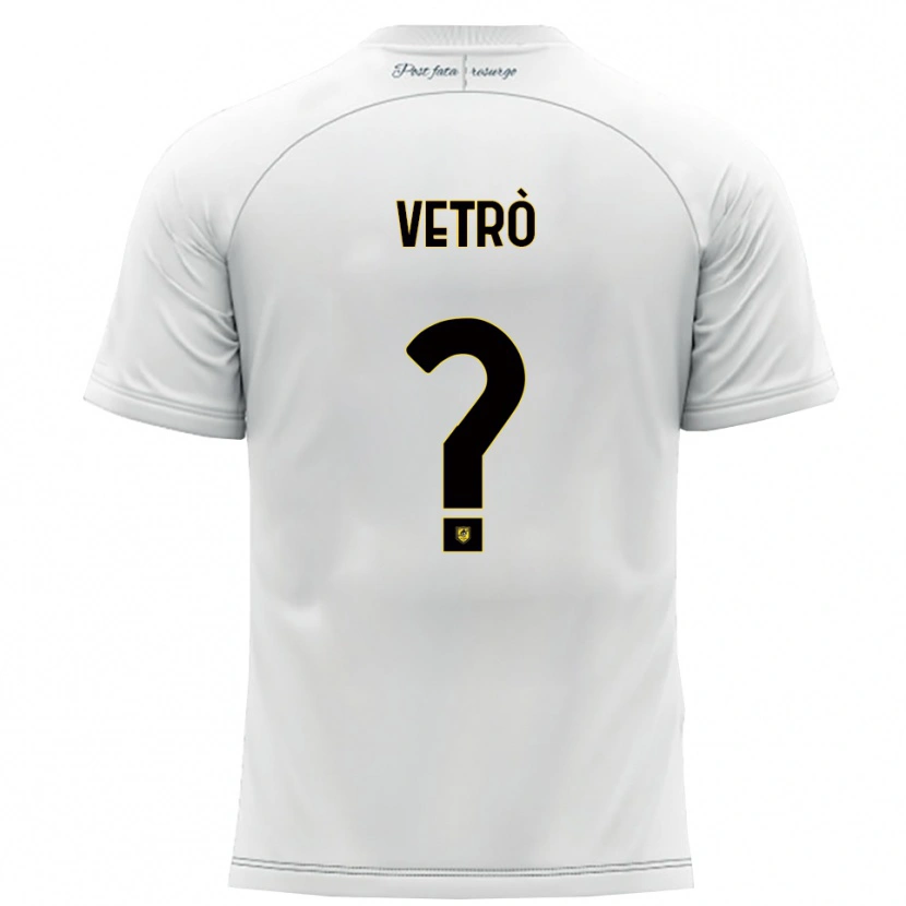 Danxen Kinderen Antonio Vetrò #0 Wit Geel Uitshirt Uittenue 2025/26 T-Shirt