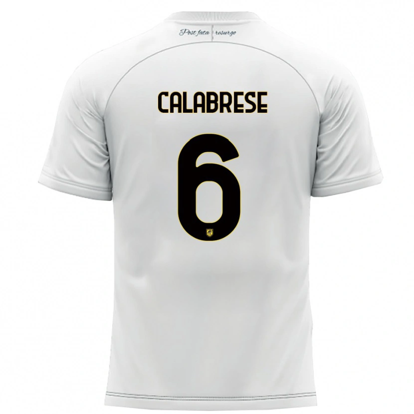 Danxen Kinderen Daniele Calabrese #6 Wit Geel Uitshirt Uittenue 2025/26 T-Shirt