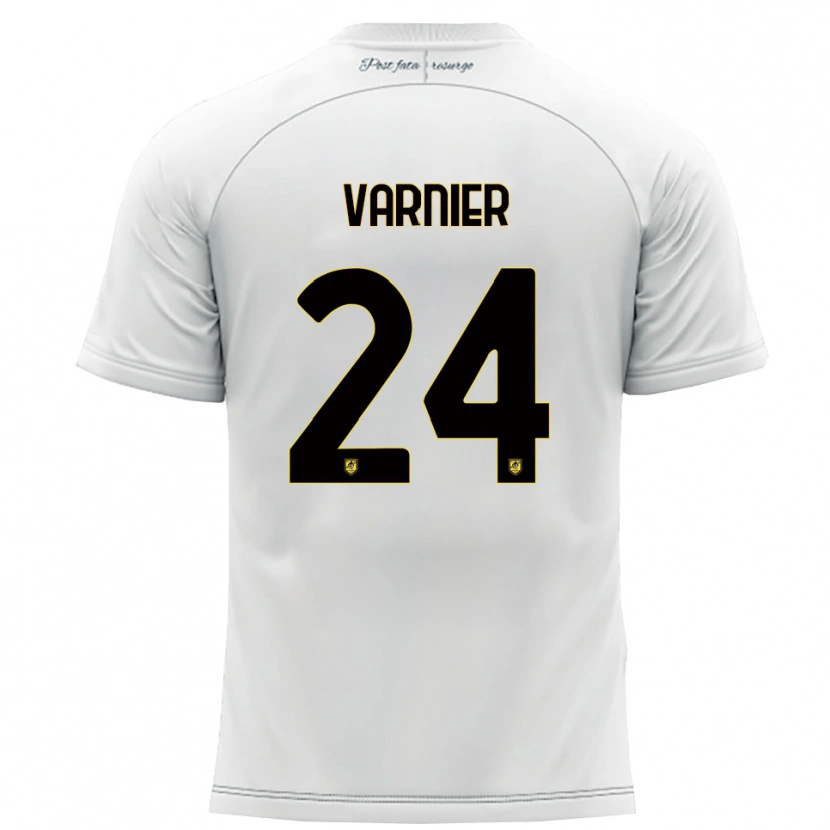 Danxen Kinderen Marco Varnier #24 Wit Geel Uitshirt Uittenue 2025/26 T-Shirt