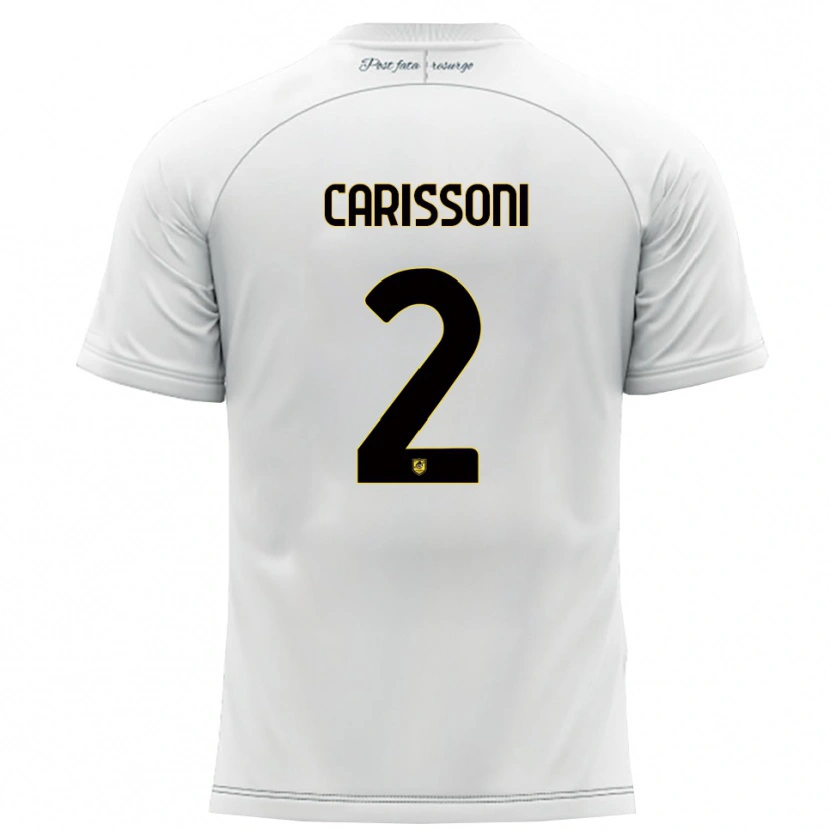 Danxen Kinderen Lorenzo Carissoni #2 Wit Geel Uitshirt Uittenue 2025/26 T-Shirt