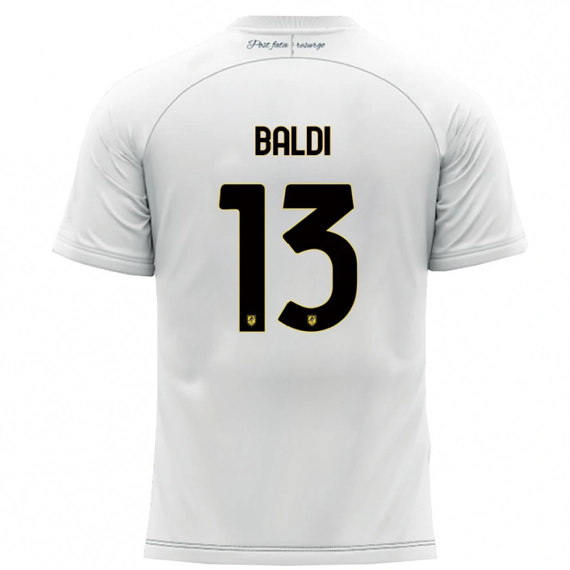 Danxen Kinderen Matteo Baldi #13 Wit Geel Uitshirt Uittenue 2025/26 T-Shirt