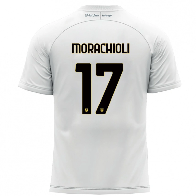 Danxen Kinderen Gregorio Morachioli #17 Wit Geel Uitshirt Uittenue 2025/26 T-Shirt