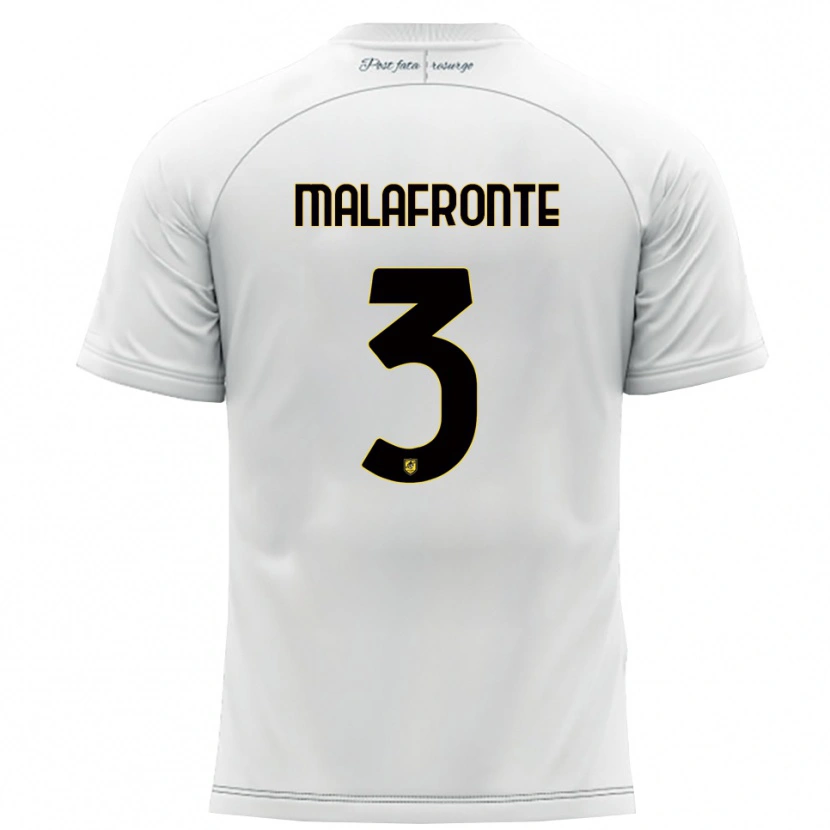 Danxen Kinderen Salvatore Malafronte #3 Wit Geel Uitshirt Uittenue 2025/26 T-Shirt