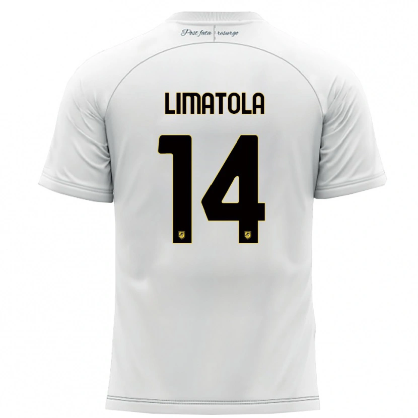 Danxen Kinderen Luigi Limatola #14 Wit Geel Uitshirt Uittenue 2025/26 T-Shirt