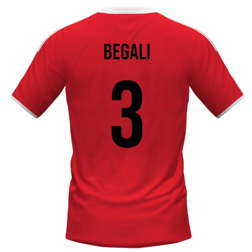 Danxen Kinderen Pietro Begali #3 Rood Wit Uitshirt Uittenue 2025/26 T-Shirt