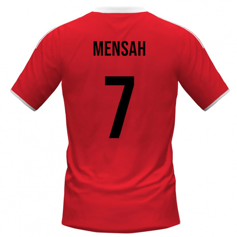 Danxen Kinderen Davis Mensah #7 Rood Wit Uitshirt Uittenue 2025/26 T-Shirt