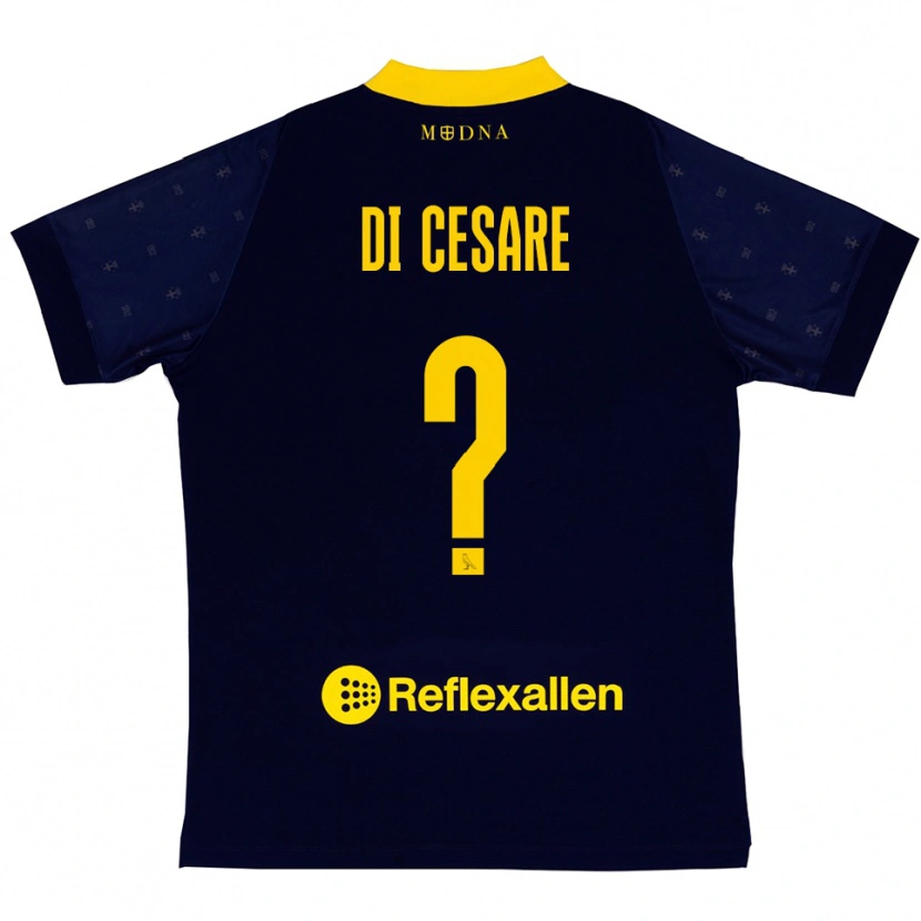 Danxen Kinderen Gabriele Di Cesare #0 Donkerblauw Geel Uitshirt Uittenue 2025/26 T-Shirt
