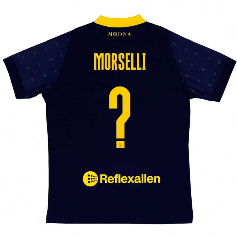 Danxen Kinderen Gabriele Morselli #0 Donkerblauw Geel Uitshirt Uittenue 2025/26 T-Shirt