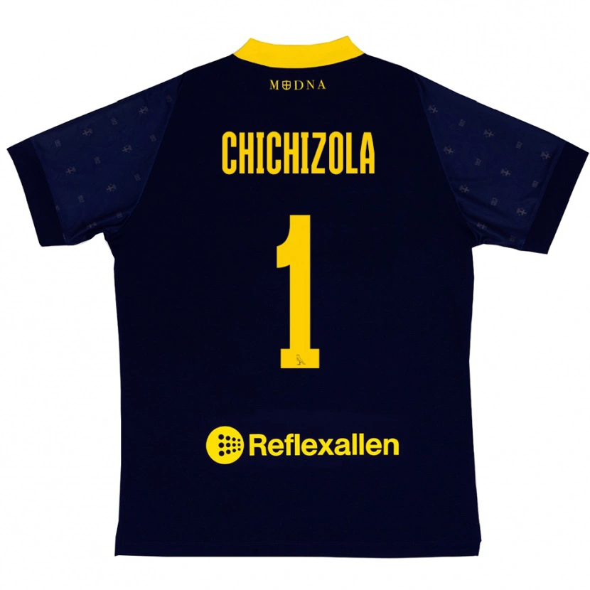 Danxen Kinderen Leandro Chichizola #1 Donkerblauw Geel Uitshirt Uittenue 2025/26 T-Shirt