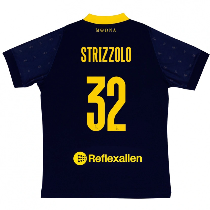Danxen Kinderen Luca Strizzolo #32 Donkerblauw Geel Uitshirt Uittenue 2025/26 T-Shirt