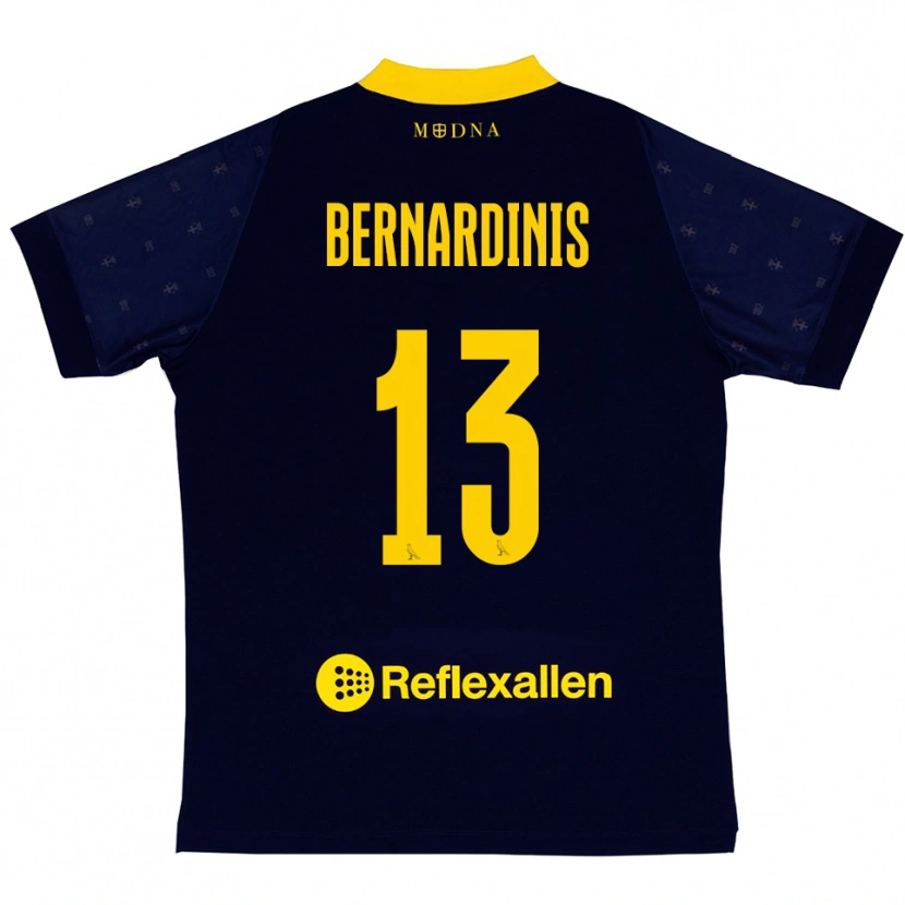 Danxen Kinderen Riccardo Bernardinis #13 Donkerblauw Geel Uitshirt Uittenue 2025/26 T-Shirt