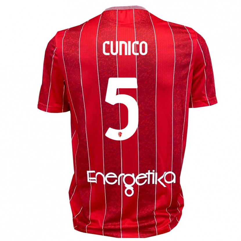 Danxen Kinderen Lorenzo Cunico #5 Rood Wit Uitshirt Uittenue 2025/26 T-Shirt
