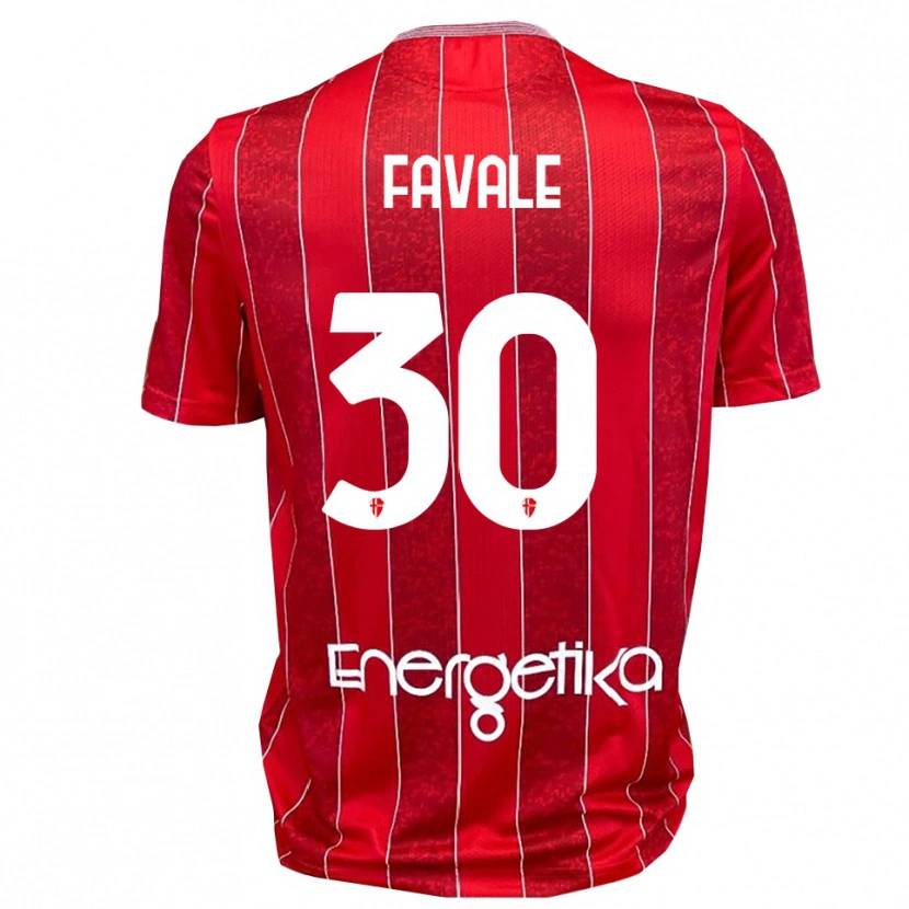 Danxen Kinderen Giulio Favale #30 Rood Wit Uitshirt Uittenue 2025/26 T-Shirt