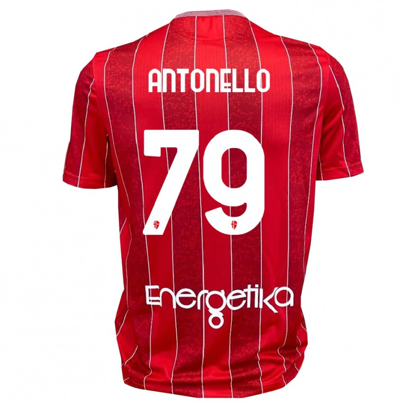 Danxen Kinderen Andrea Antonello #79 Rood Wit Uitshirt Uittenue 2025/26 T-Shirt