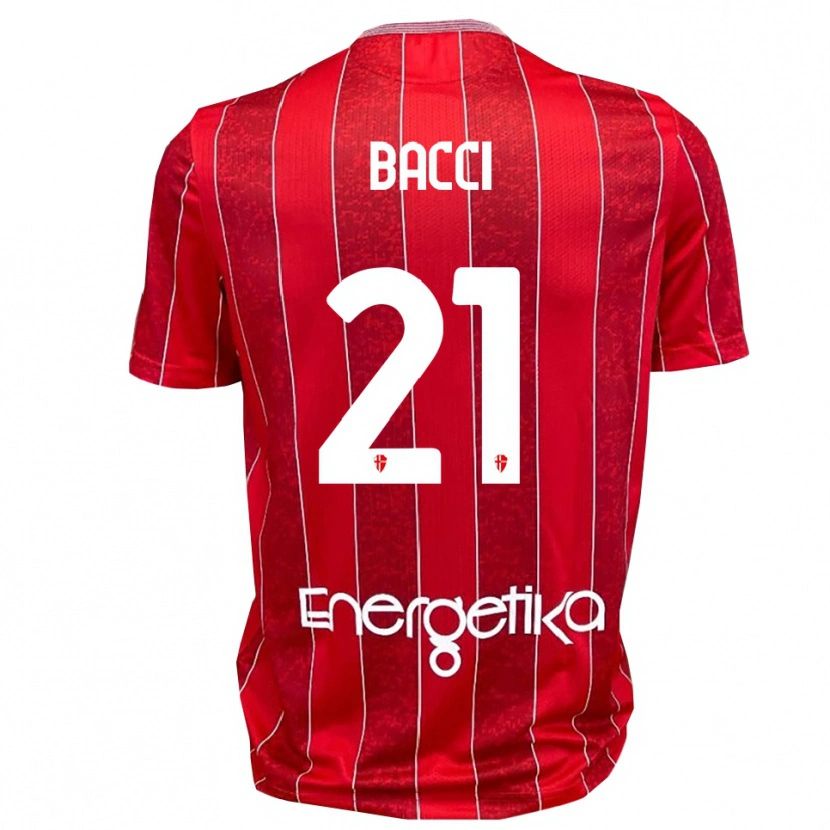 Danxen Kinderen Jacopo Bacci #21 Rood Wit Uitshirt Uittenue 2025/26 T-Shirt