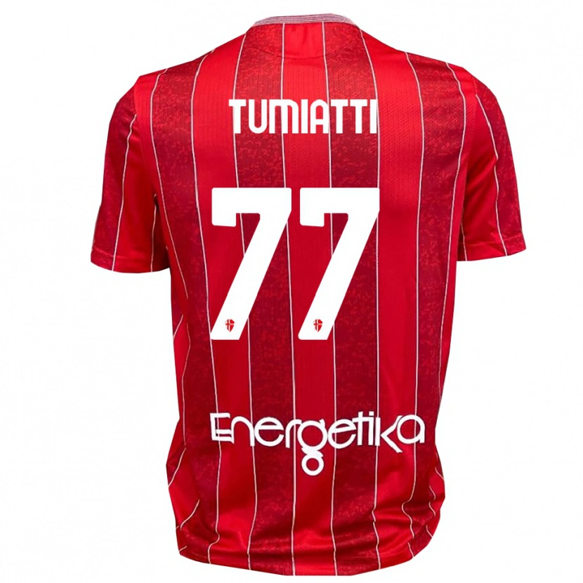 Danxen Kinderen Francesco Tumiatti #77 Rood Wit Uitshirt Uittenue 2025/26 T-Shirt