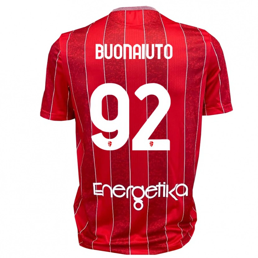Danxen Kinderen Cristian Buonaiuto #92 Rood Wit Uitshirt Uittenue 2025/26 T-Shirt