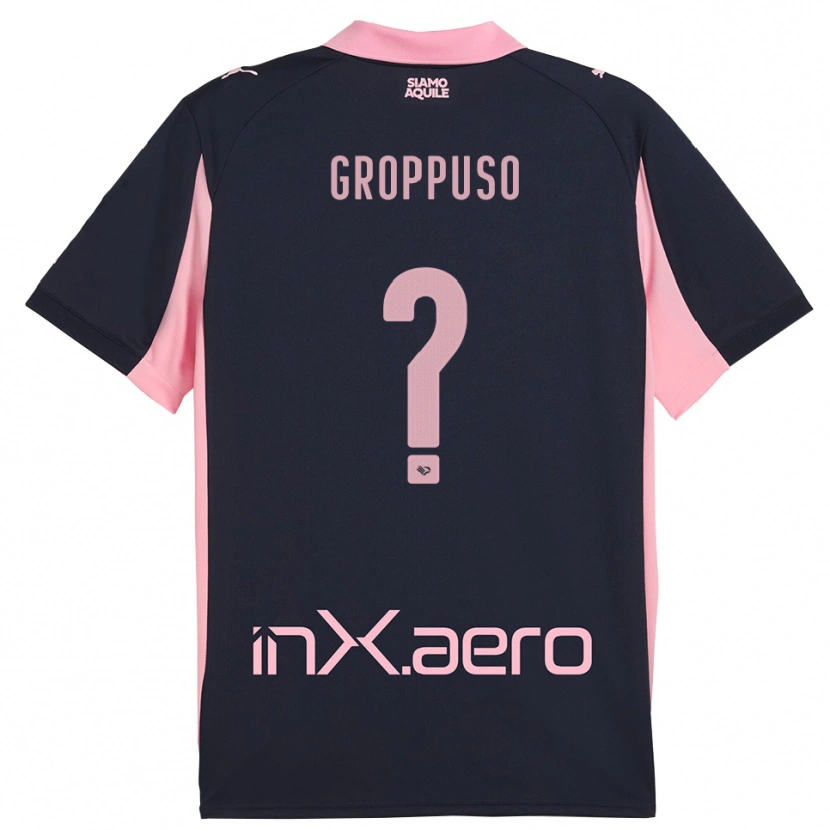 Danxen Kinderen Gabriele Groppuso #0 Donkerblauw Roze Uitshirt Uittenue 2025/26 T-Shirt