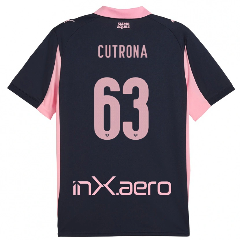 Danxen Kinderen Francesco Cutrona #63 Donkerblauw Roze Uitshirt Uittenue 2025/26 T-Shirt