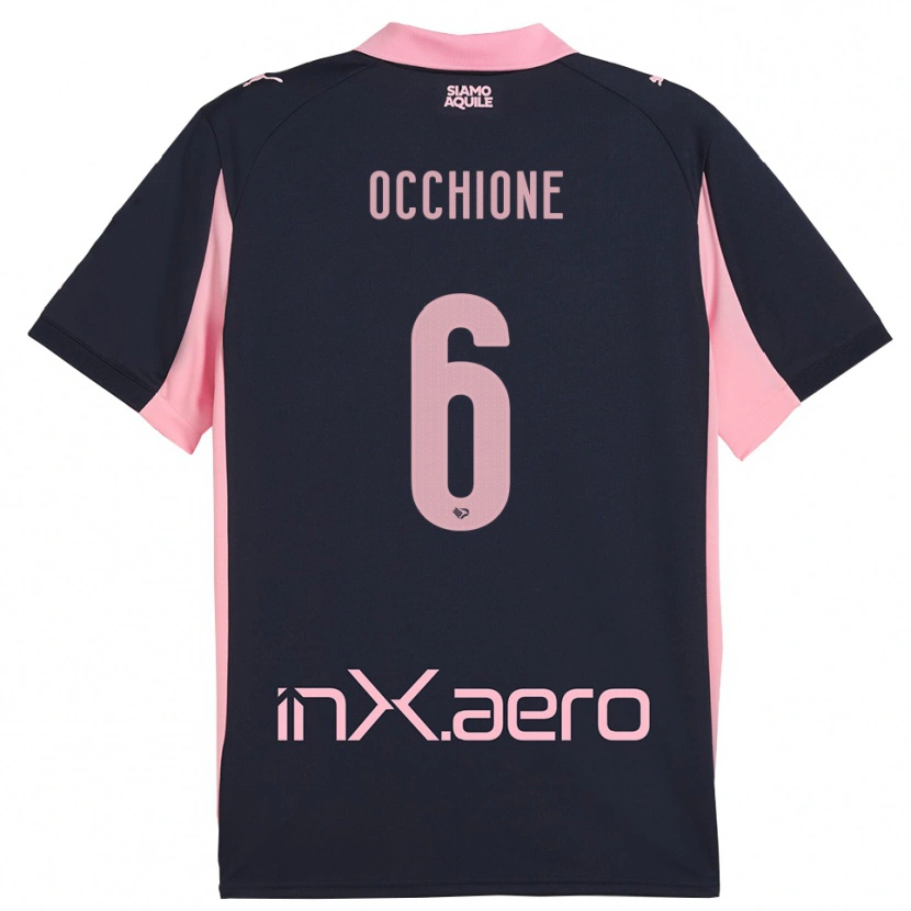 Danxen Kinderen Andrea Occhione #6 Donkerblauw Roze Uitshirt Uittenue 2025/26 T-Shirt