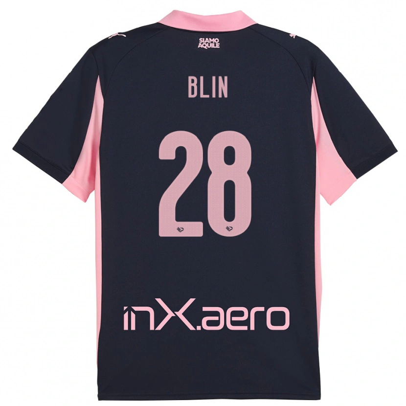 Danxen Kinderen Alexis Blin #28 Donkerblauw Roze Uitshirt Uittenue 2025/26 T-Shirt