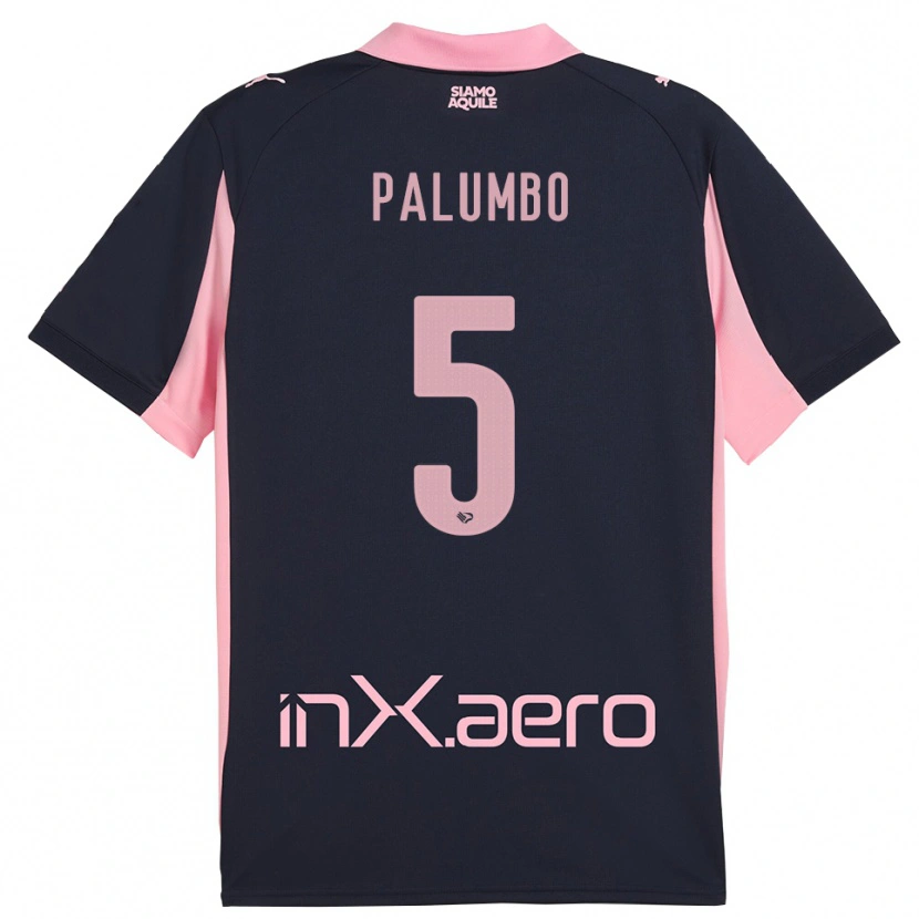 Danxen Kinderen Antonio Palumbo #5 Donkerblauw Roze Uitshirt Uittenue 2025/26 T-Shirt