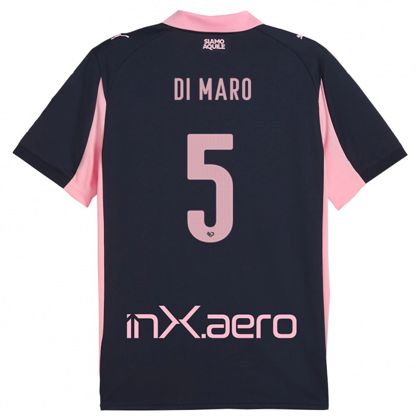Danxen Kinderen Filippo Di Maro #5 Donkerblauw Roze Uitshirt Uittenue 2025/26 T-Shirt