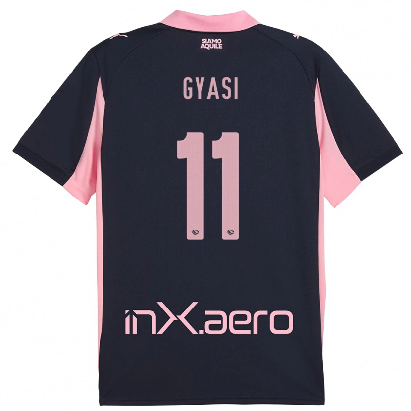 Danxen Kinderen Emmanuel Gyasi #11 Donkerblauw Roze Uitshirt Uittenue 2025/26 T-Shirt