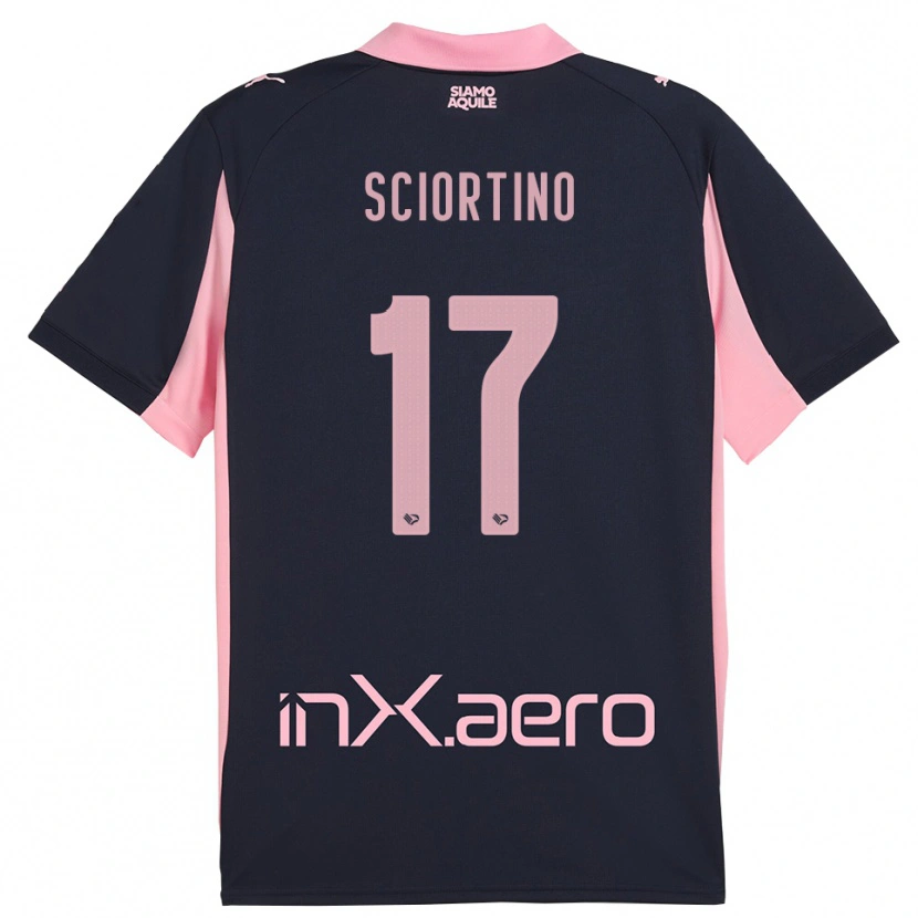 Danxen Kinderen Riccardo Sciortino #17 Donkerblauw Roze Uitshirt Uittenue 2025/26 T-Shirt
