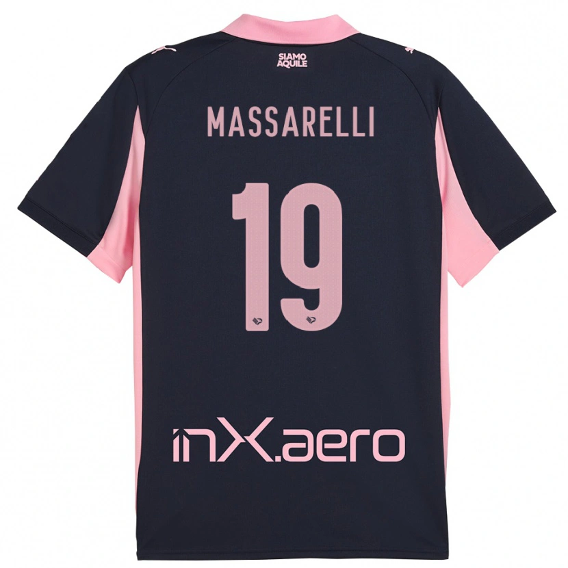 Danxen Kinderen Francesco Massarelli #19 Donkerblauw Roze Uitshirt Uittenue 2025/26 T-Shirt