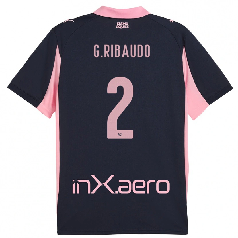 Danxen Kinderen Giorgio Ribaudo #2 Donkerblauw Roze Uitshirt Uittenue 2025/26 T-Shirt