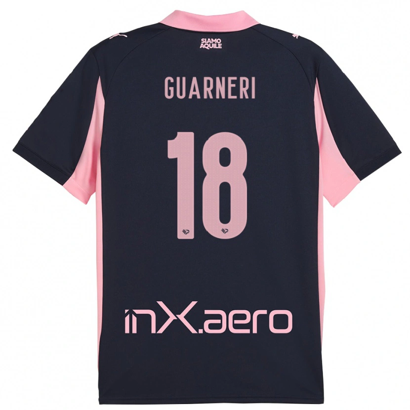 Danxen Kinderen Davide Guarneri #18 Donkerblauw Roze Uitshirt Uittenue 2025/26 T-Shirt