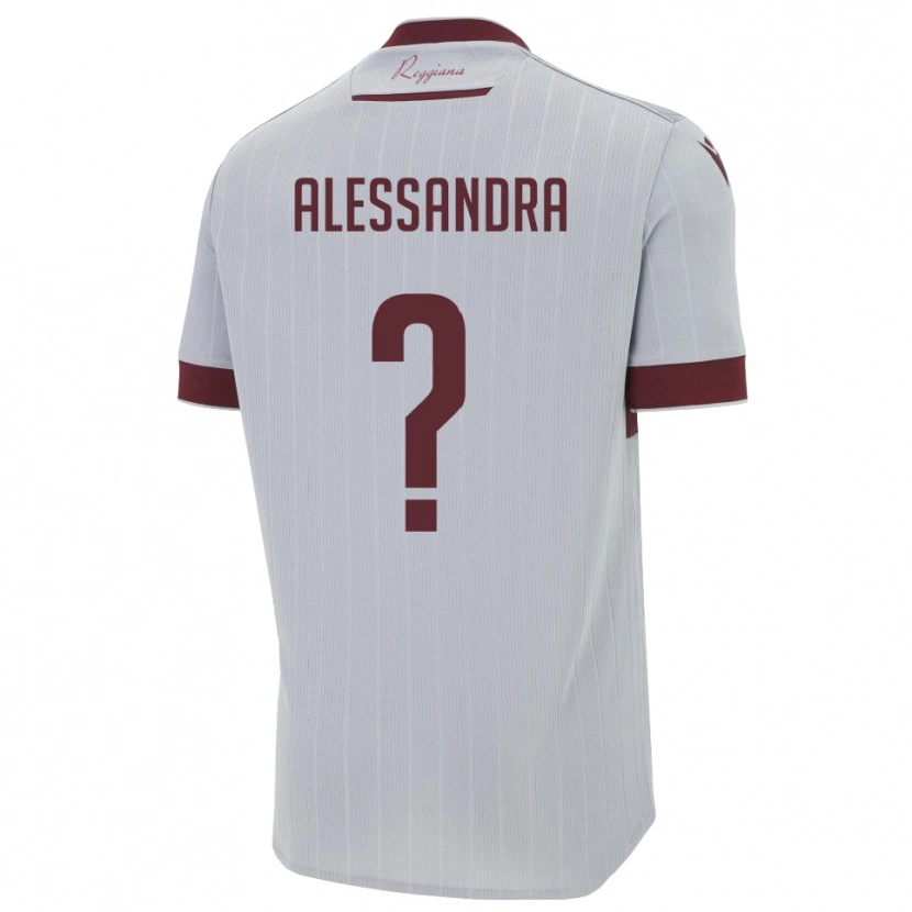 Danxen Kinderen Sacchi Alessandra #0 Bourgondië Wit Uitshirt Uittenue 2025/26 T-Shirt