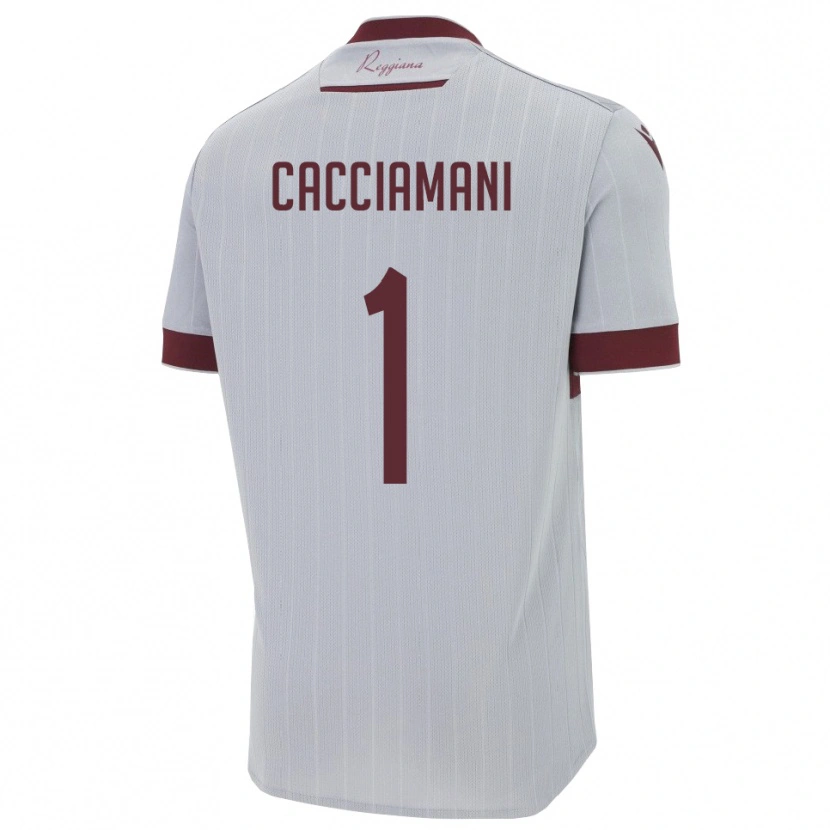 Danxen Kinderen Niccolò Cacciamani #1 Bourgondië Wit Uitshirt Uittenue 2025/26 T-Shirt
