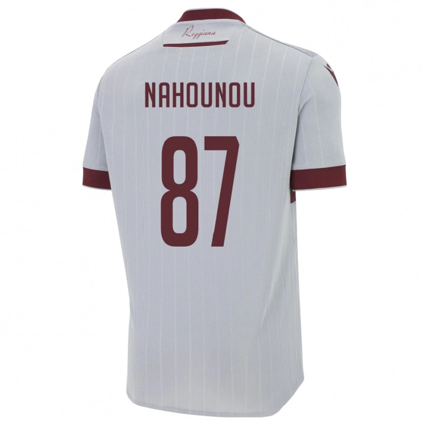 Danxen Kinderen Yannis Nahounou #87 Bourgondië Wit Uitshirt Uittenue 2025/26 T-Shirt