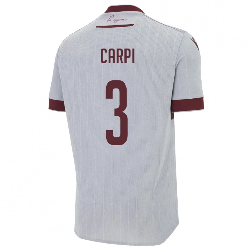 Danxen Kinderen Filippo Carpi #3 Bourgondië Wit Uitshirt Uittenue 2025/26 T-Shirt
