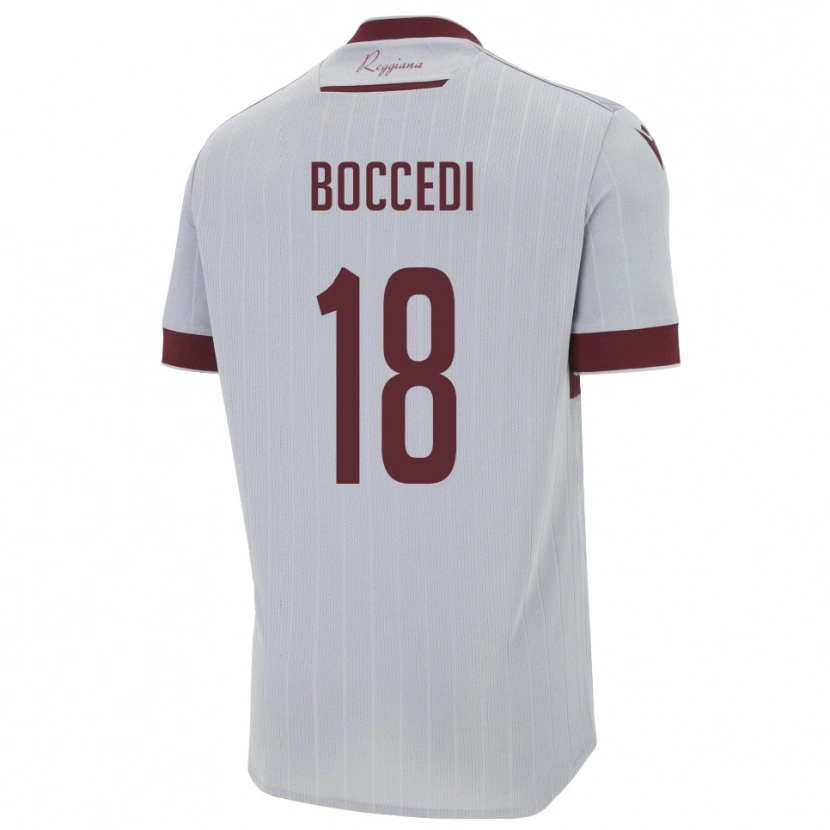 Danxen Kinderen Alessandro Boccedi #18 Bourgondië Wit Uitshirt Uittenue 2025/26 T-Shirt