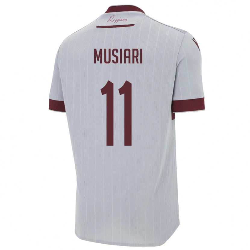 Danxen Kinderen Alessandro Musiari #11 Bourgondië Wit Uitshirt Uittenue 2025/26 T-Shirt