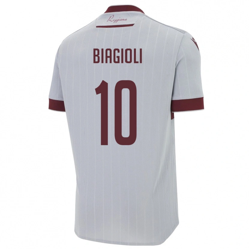 Danxen Kinderen Martino Biagioli #10 Bourgondië Wit Uitshirt Uittenue 2025/26 T-Shirt