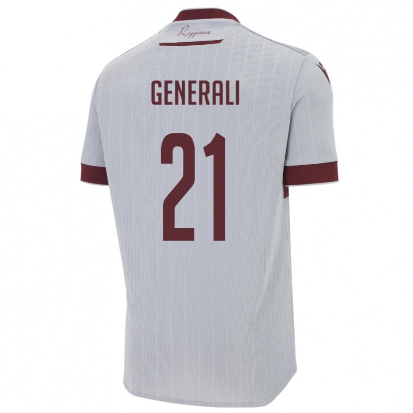 Danxen Kinderen Mattia Generali #21 Bourgondië Wit Uitshirt Uittenue 2025/26 T-Shirt