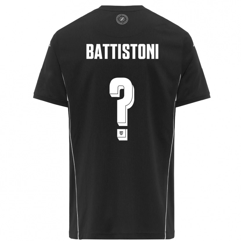 Danxen Kinderen Gabriele Battistoni #0 Zwart Wit Uitshirt Uittenue 2025/26 T-Shirt